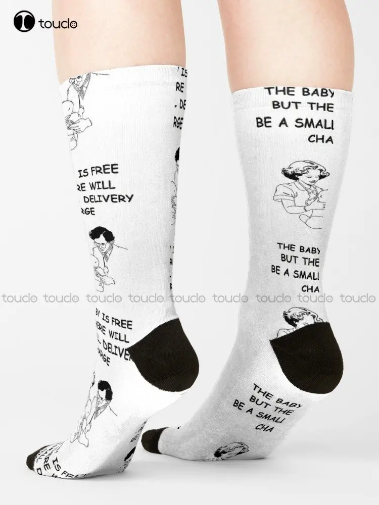 Obgyn Joke Socks Womens Black Socks Personalized Custom Unisex Adult Teen Youth Socks Street Skateboard Socks Custom Gift Funny