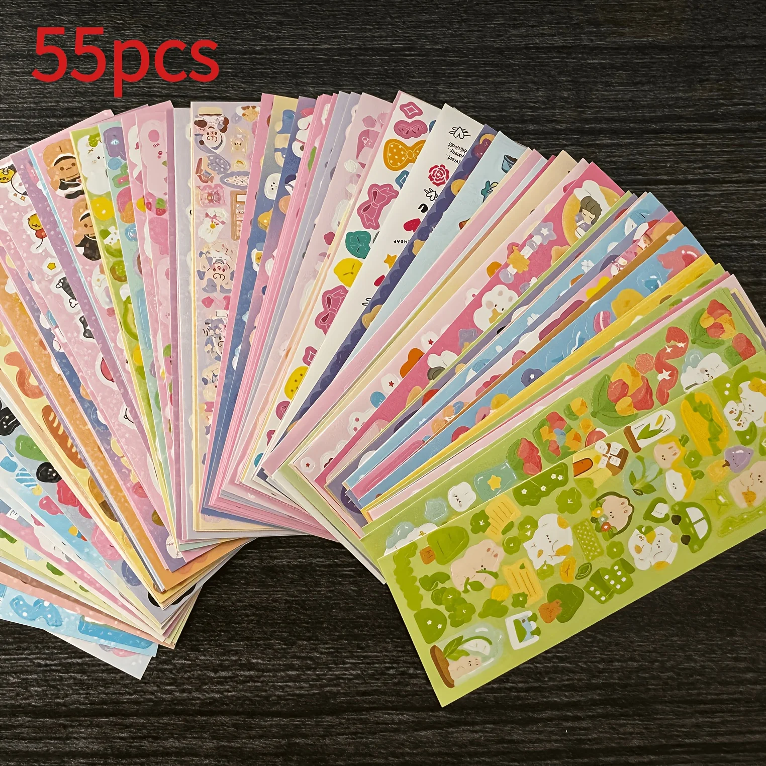 

55 Random Stickers in Different Styles, Suitable for Creative Handmade Decoration on Laptops, Diaries, Refrigerators, Doors, Windows, and Bathrooms. Ideal for Holiday Gift Collections and Party Favors