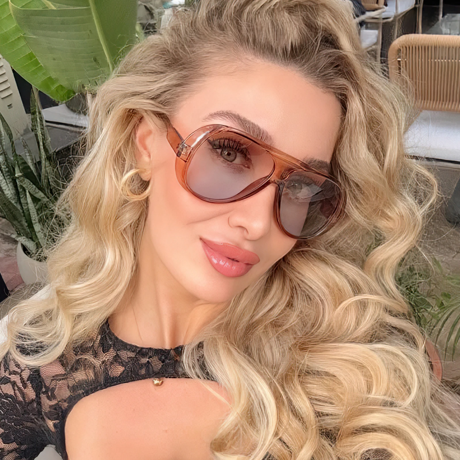 

Oversized Sunglasses Fashion Pilot Sunglasses Men's Gradient Mirror Sunglasses Women's Sunglasses Outdoor Eye Protection UV400