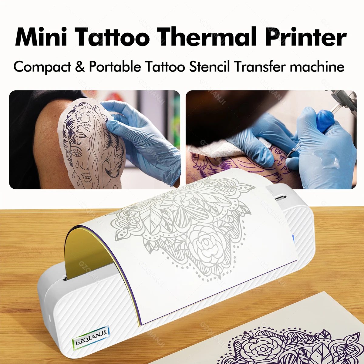 Imagem -03 - Portátil Tatuagem Térmica Transfer Maker Impressora a4 Usb Bluetooth sem Fio Caixa de Papel Suporte Celular Smartphone Android Print