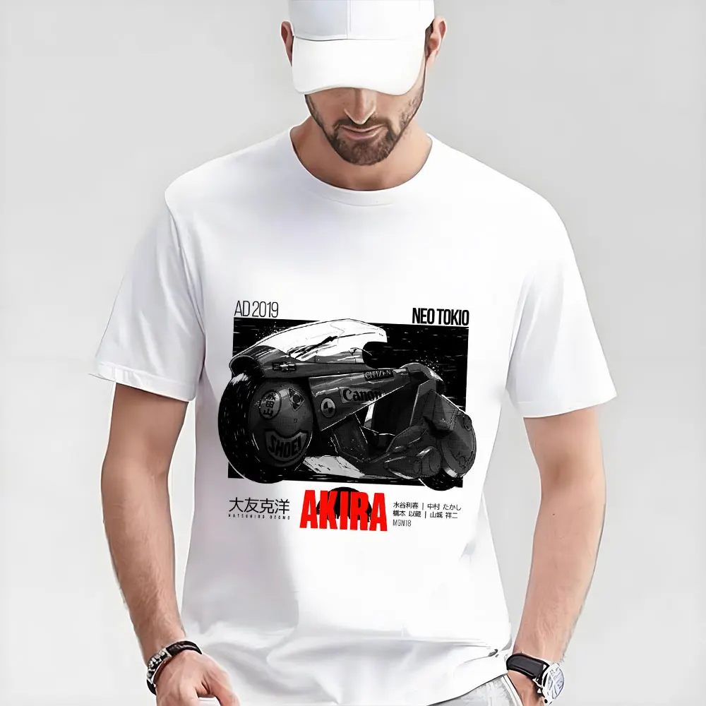 

0325 Otomo Akira Anime T Shirt Cyberpunk Manga City explosion Graphic clothes cyber mecha Neo-Tokyo Streetwear All size tops