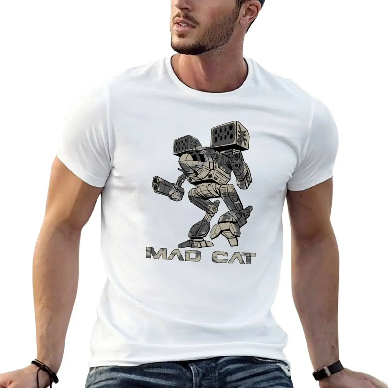 Mechwarrior Camo Mad Cat T-shirt cute tops oversized men workout shirt