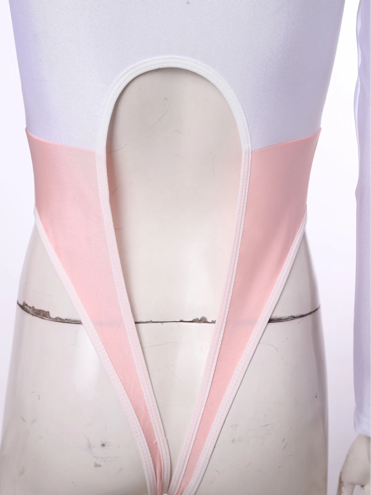 Damen Einteiliger Badeanzug Schulmädchen-Bademode Anime-Bodysuit Langarm Vorderer Reißverschluss Ausschnitt Offener Schritt Badeanzug Jumpsuit – Detail 12