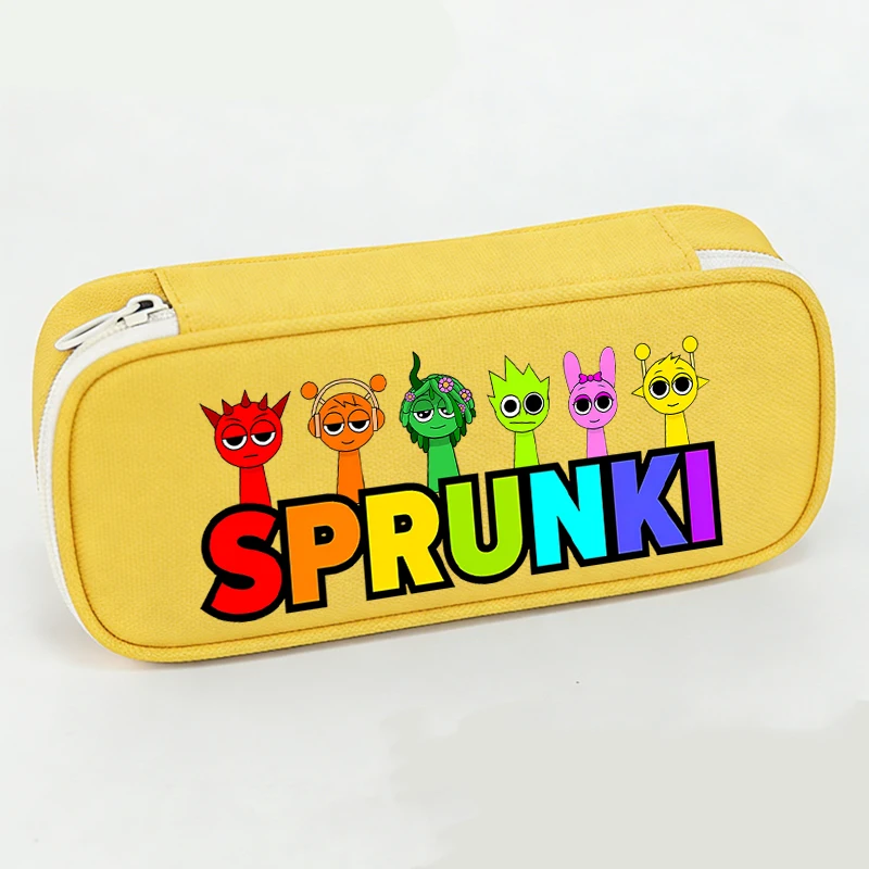 

Sprunkis Pencil Cases Cartoon Pinki Oren Large Capacity Pen Bags Game Boys Girls Pencil Bag Kids School Stationery Supplies Gift