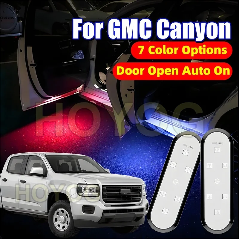 Fit for GMC Canyon 2015-2022 Wireless LED Car Door Warning Light with an Infrared Sensor and a USB Rechargeable Battery