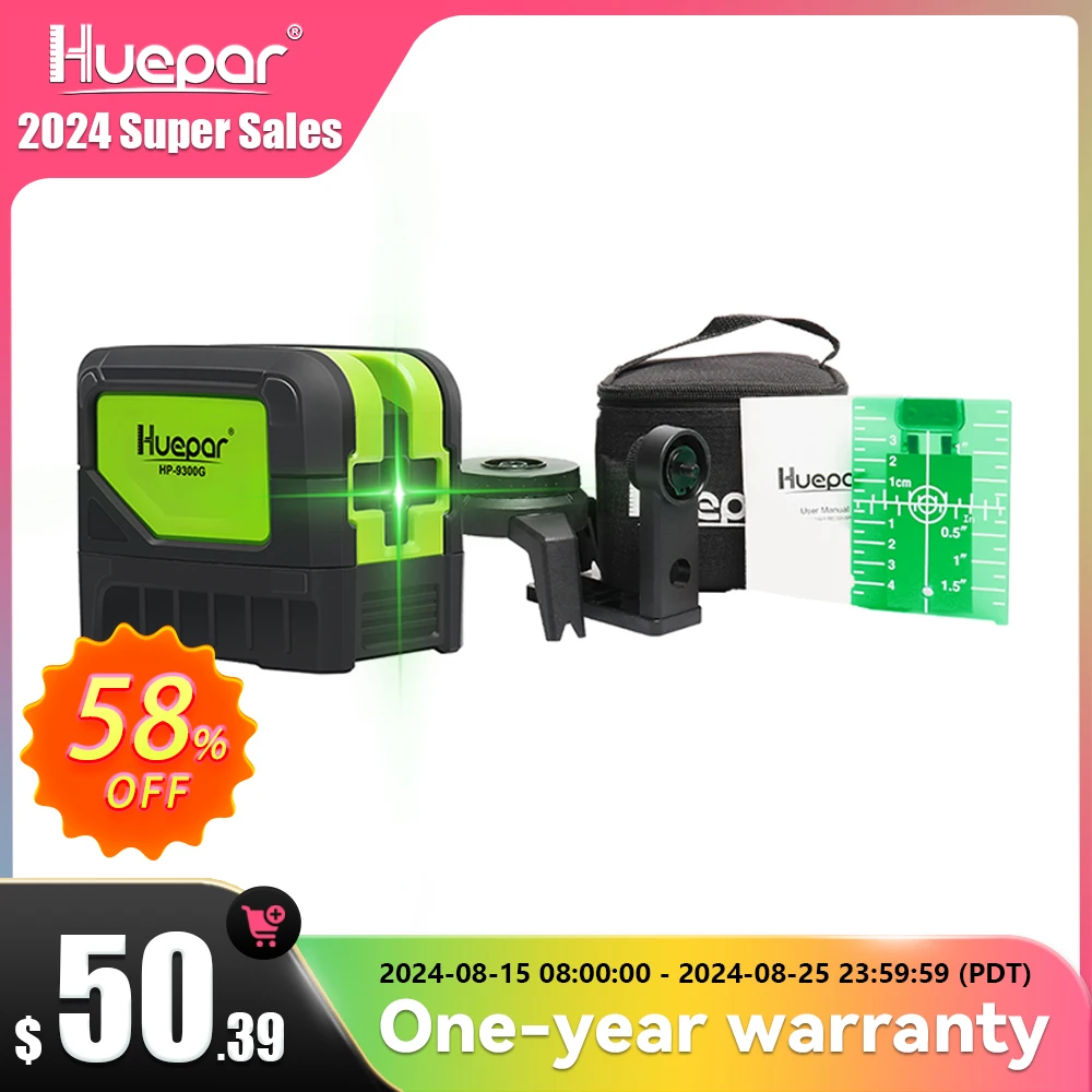 Huepar-nível Laser Auto-nivelamento com Plumb Posicionamento Floor Stand Suporte Magnético Feixe Verde Modo de Pontos 9300g