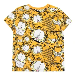 Miniso Summer Kawaii Garfield t-shirt 3-14 anni Cartoon Anime Pattern bambini ragazze ragazzi moda maniche corte