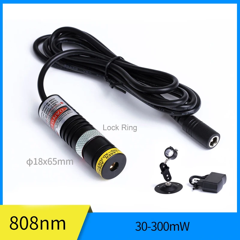 

Glass Len Direct Dot IR Laser Focusable D18X65 808nm 30mW 50mW 100mW 200mW 5V Laser Module Positioning For Wood Cutting CE