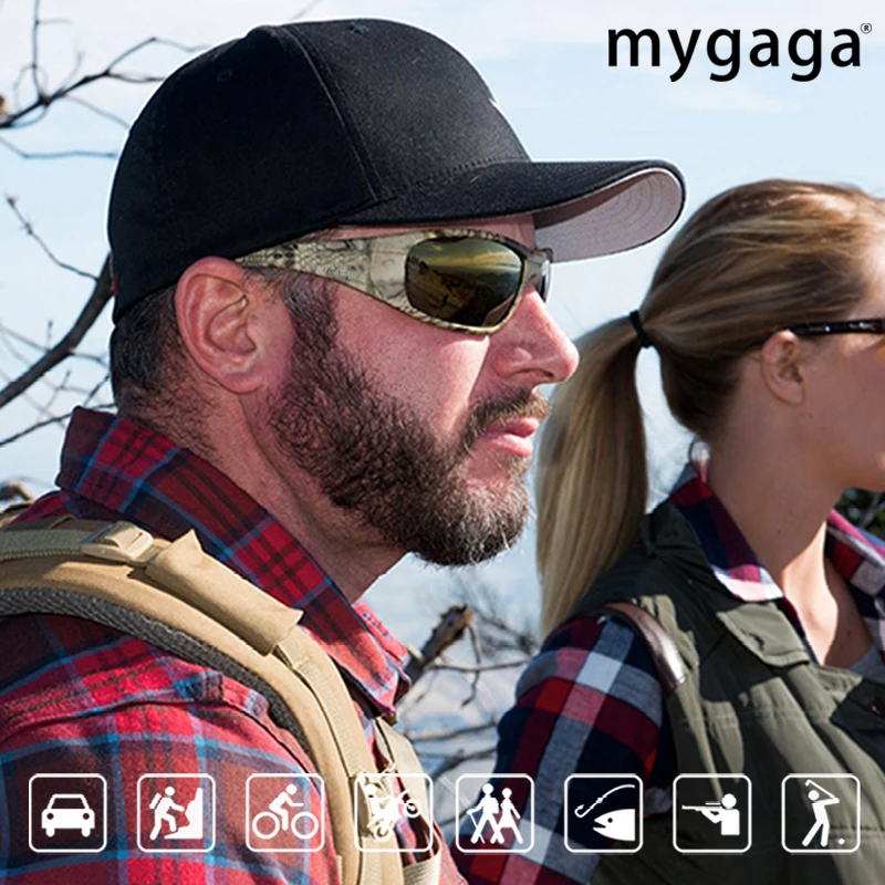 Mygaga Sunglasses Outdoor Sports Glasses Fishing Mountaineering Running Mirror Hunting Protective Camouflage Polarized Goggles