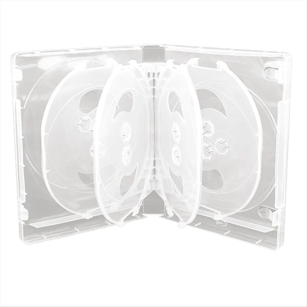 Compatible CD Storage Box 10-Piece Pack CD Case Plastic Double-Sided CD Storage Car CD Case Thickened DVD Case,White