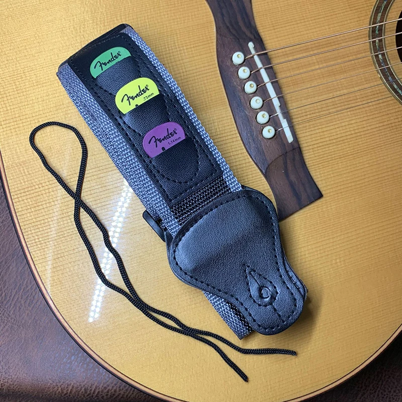 Electric Guitar Strap Paddle Folk Wooden Nylon Strap Adjustable Comfortable Support for Guitarists