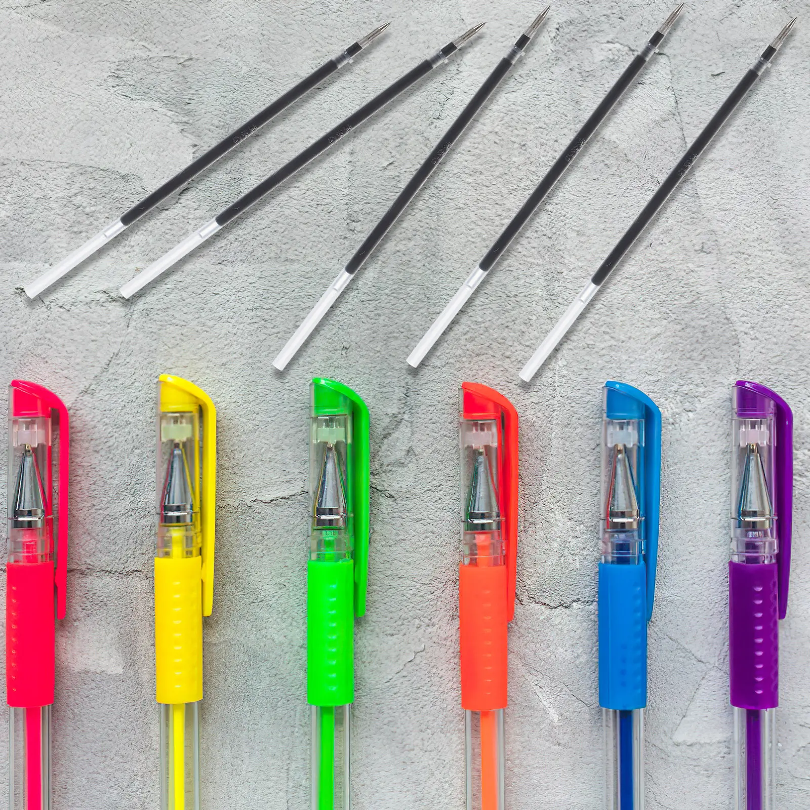 

24Pcs Black Gel Pen Refills Fine Point Longlasting Quick-Drying Clear Writing Gel Pen Refills for School Office Home Use