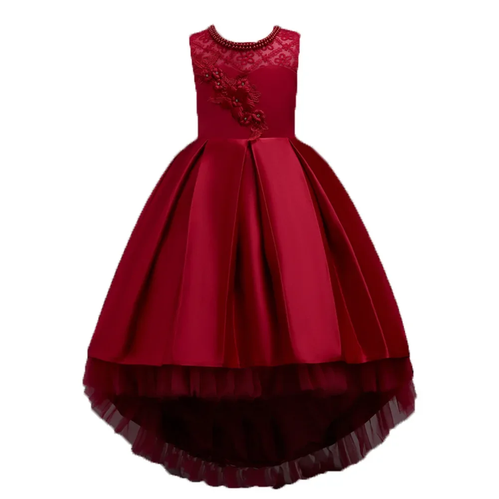 

2024 Summer Kids Dresses For Girls Elegant Princess Dress Flower Girls Wedding Dress Teenage Party Dress 5 6 7 8 9 10 11 12 Year