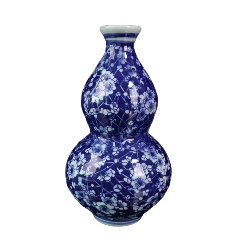 

antique China rare Blue and white Ice plum pattern gourd bottle