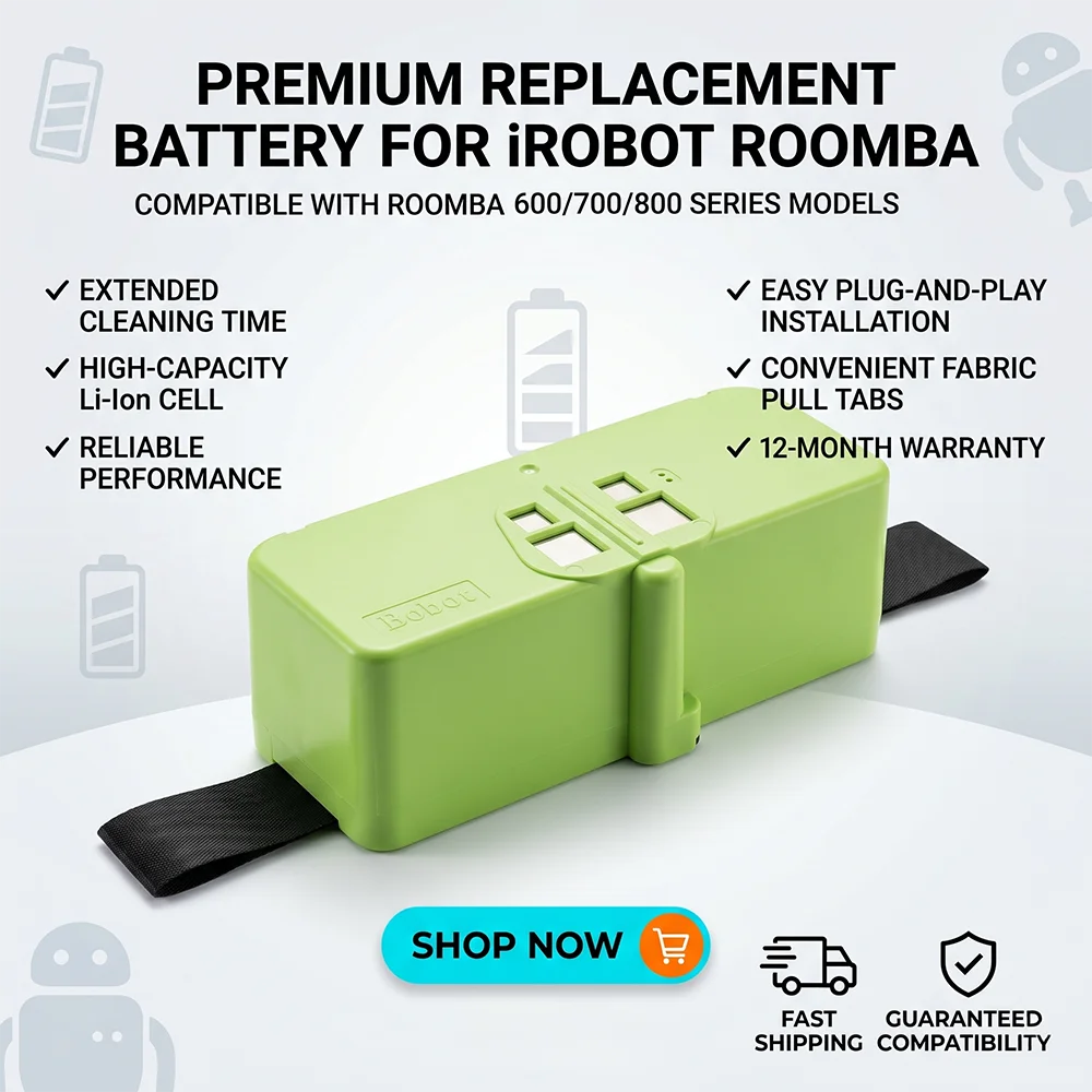 Premium 14.8V 6500mAh Lithium Ion Rechargeable Battery For iRobot Roomba 960 980 895 690 Robot Vacuum Cleaner Parts BMS
