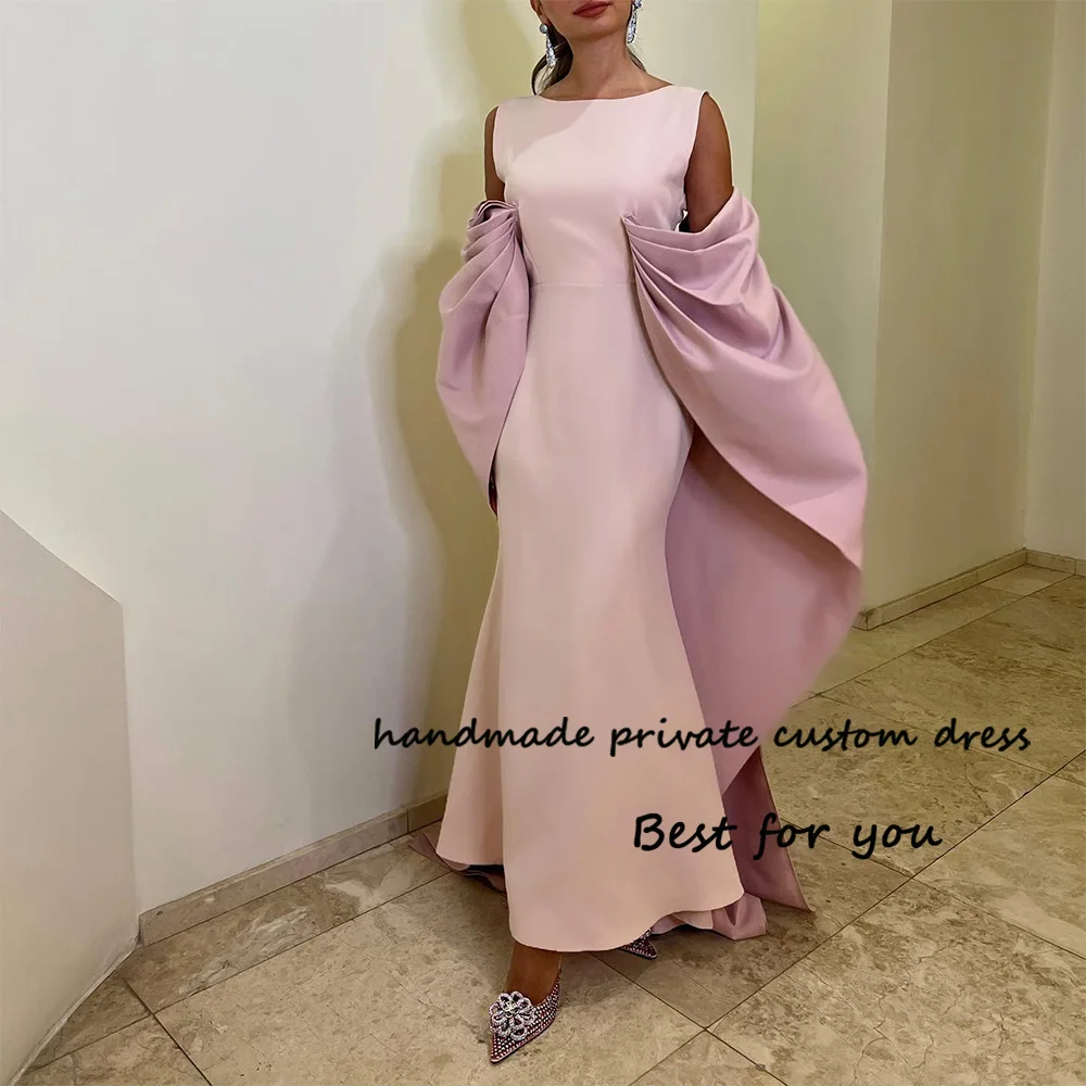 

Arabic Dubai Mermaid Evening Dresses with Jacket Sleeveless O Neck Formal Prom Dress Floor Length Evening Party Gown