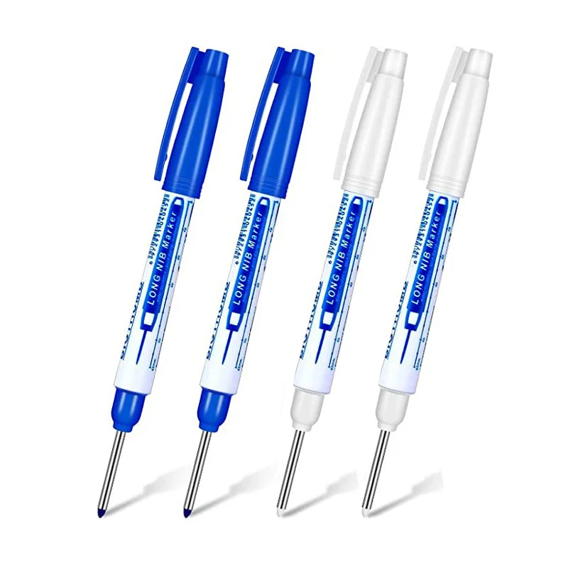 4 Teile/satz 30mm Lange Kopf Marker Carpenter Bau Tiefe Loch Marker Stifte Mehrzweck Marking Stift Schreiben Werkzeug
