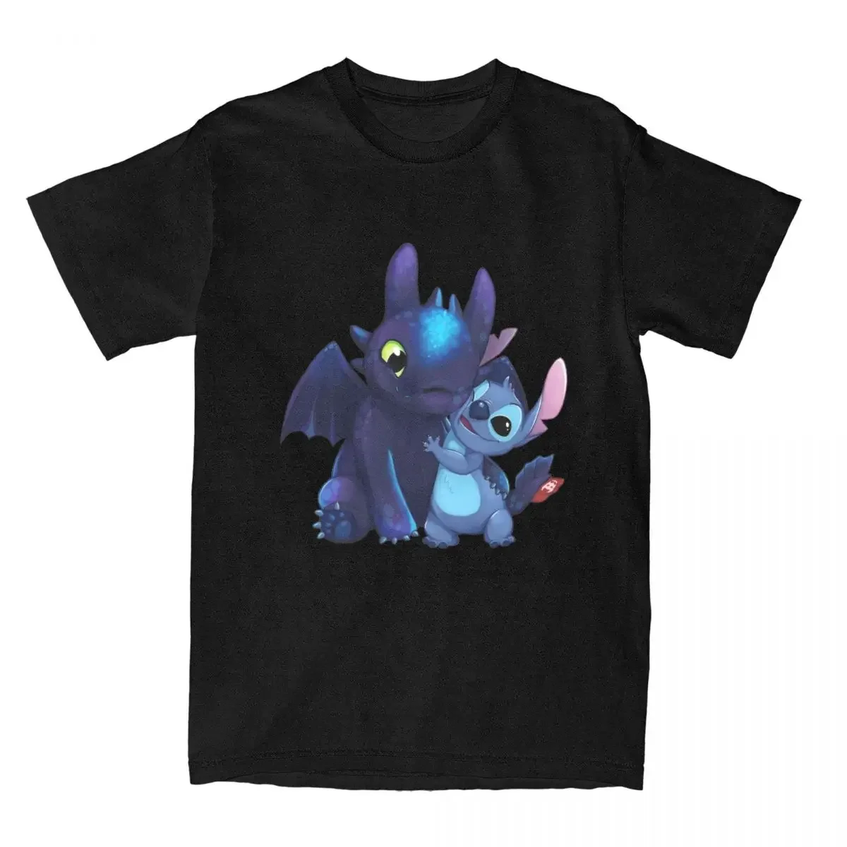 Summer   Et Krokmou Toothless Men Shirts Novelty Tee Shirt Short Sleeve Crewneck T-Shirts Pure Cotton Printing Clothing