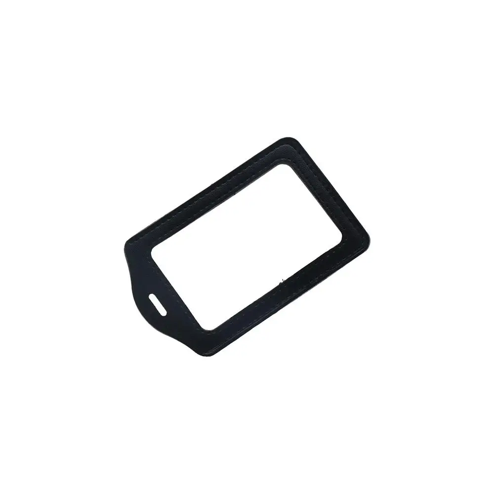 PU Leather ID Badge Case Double-Sided Transparent Business Card Holder Bank Card Colorful Name Card Cover Bus Card