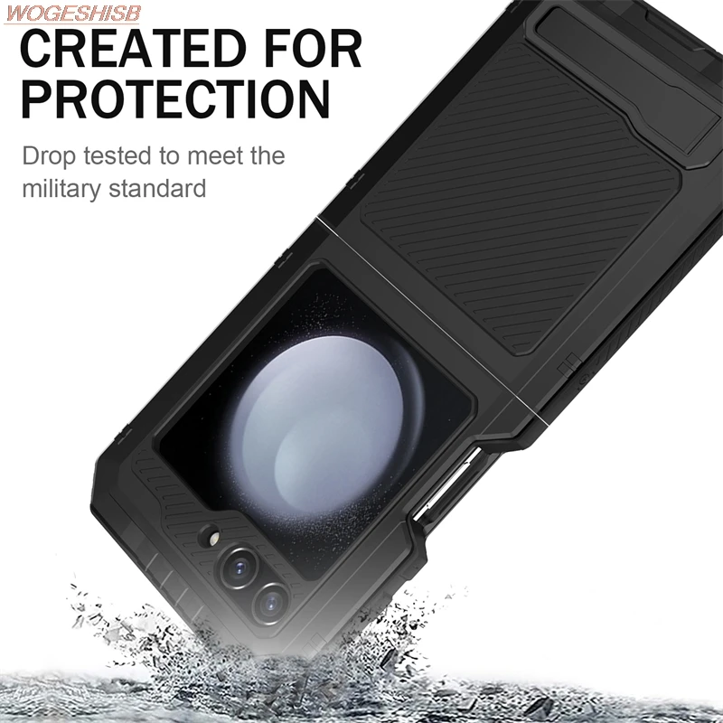 Armor Heavy Duty Protection Phone Case for Samsung Galaxy Z Flip5 360 Shockproof Metal Tank Cover Fundas for Galaxy Z Flip 5