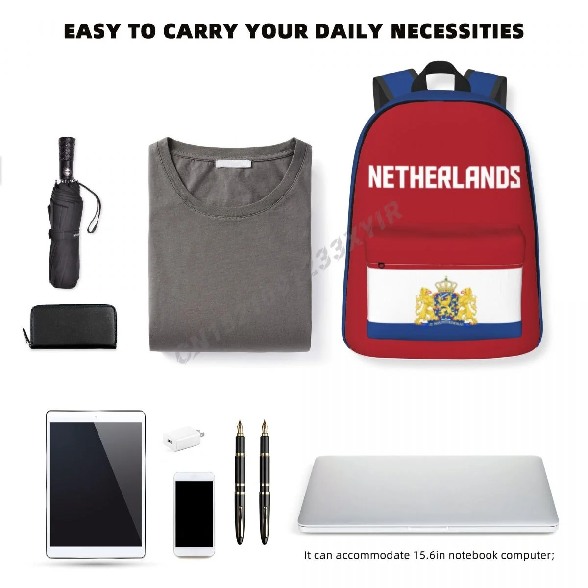 Unisex Backpack Netherlands Flag Netherlander Stitch Schoolbag Messenger Bag Case Laptop Travel Bag Mochila Gift