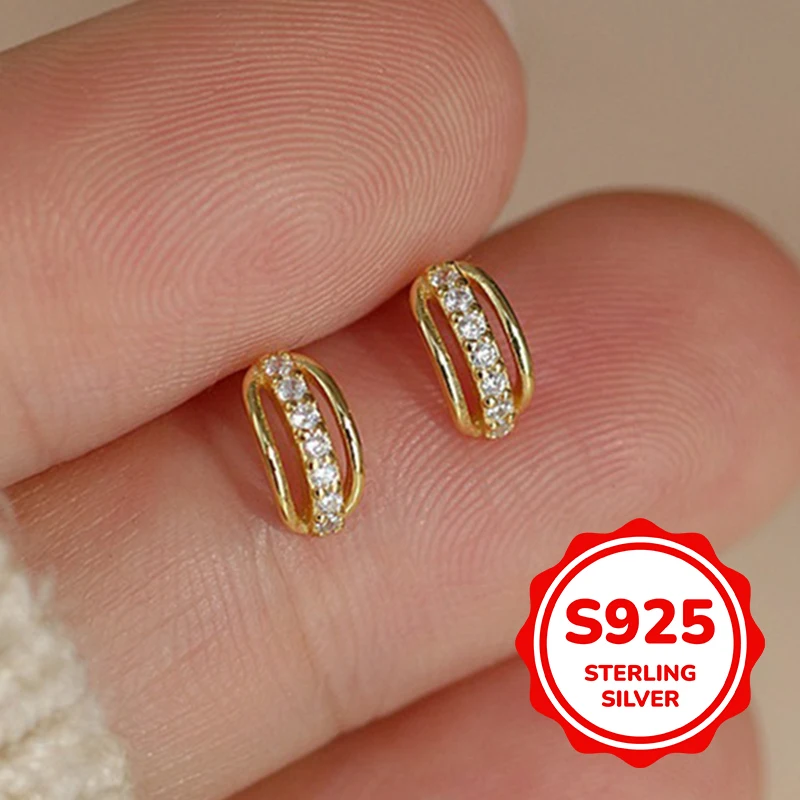 

S925 sterling silver hollow curved earrings for women simple classic fashion elegant light luxury retro daily life leisure