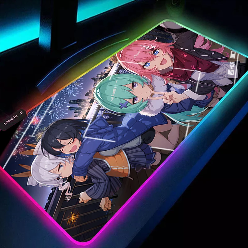 

Mouse Pad Game Rubber Mini RGB PC Honkai Impact 3 Keyboard Pad LED Laptop Computer Speed Desktop Mat Gaming Acessories Mousepad