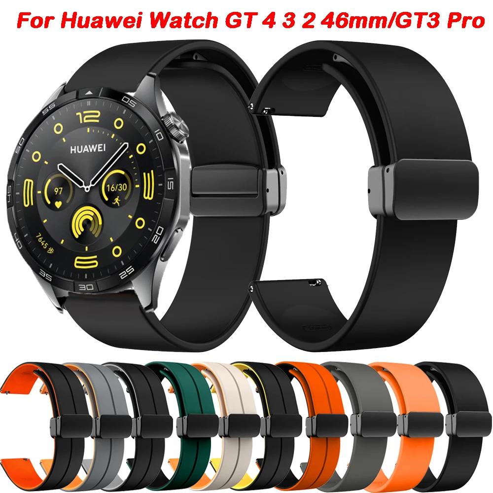 Cinturino in Silicone con chiusura magnetica da 22mm per Huawei Watch GT4 GT 4 46mm GT 2 3 GT3 Pro 46mm bracciale per Huawei Watch 4 Pro Band