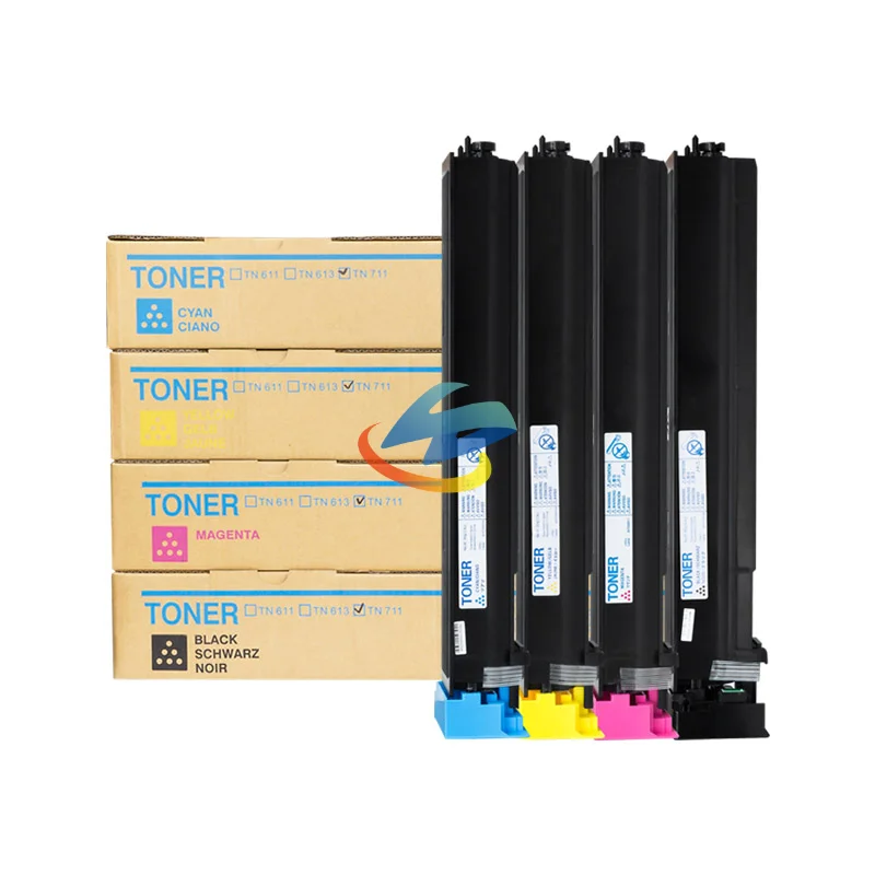 1PCS TN711 Toner Cartridge for Konica Minolta Bizhub C-654 754 Compatibe C754 C654 TN-711 Copier Cartridges CMY/500g BK/750g