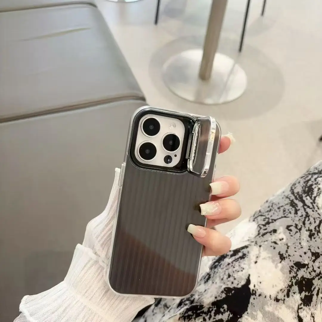 حافظة لهاتف آيفون 17 بروماكس بزر معدني آيفون 16 إطار صور حامل غير مرئي 3 في 1 حافظة هاتف #5