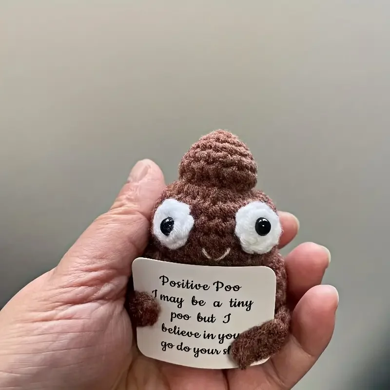 Creative Handmade Yarn Weaving With Positive Energy, Funny And Cute Toy Poop Cards,Gifts For Friends, Christmas Gifts