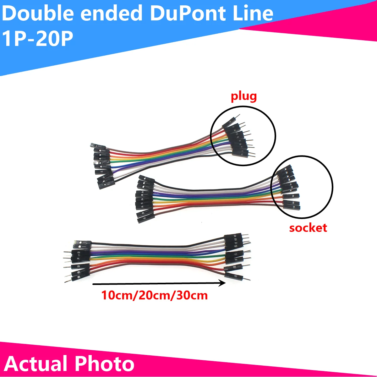 5 Stück Dubang-Leitung 20cm 1p/2p/3p/4p/5p/6p-20p elektronisches Kabel verlängerung kabel von Mutter zu Mutter.