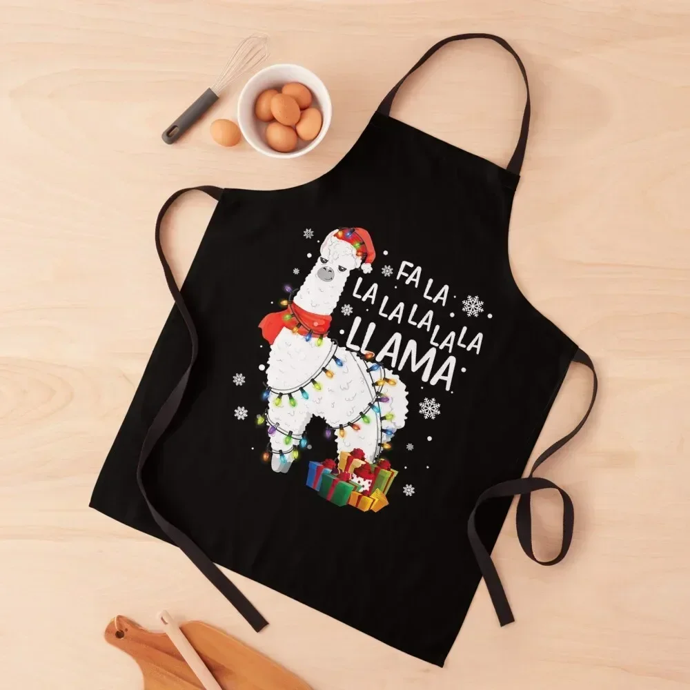 

Fa La La Llama Funny Christmas Gift Christmas Lllama Lover Apron christmas 2025 Home And Kitchen Apron
