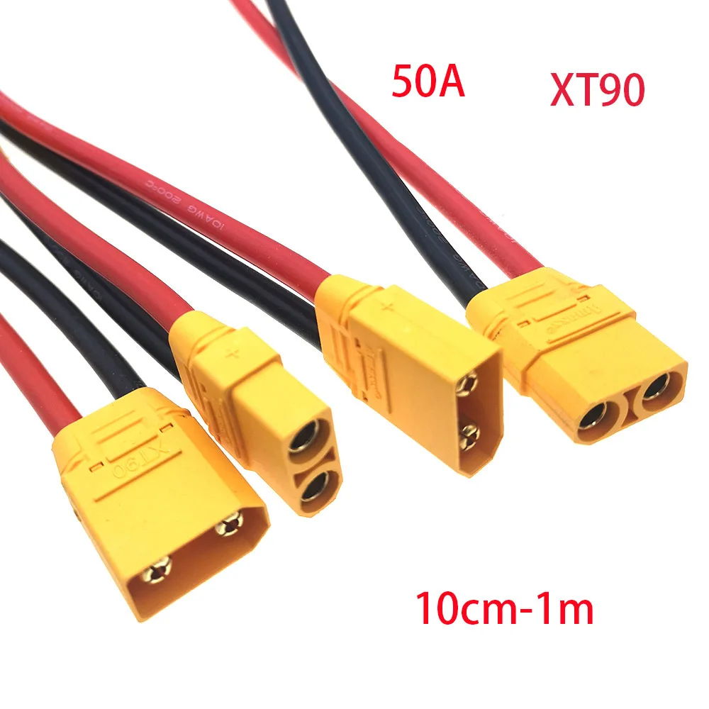 XT90 H Male Female Connector Plug Pigtails 10AWG Silicone Wire RC Battery Cable for RC model aircraft electric vehicle UAV