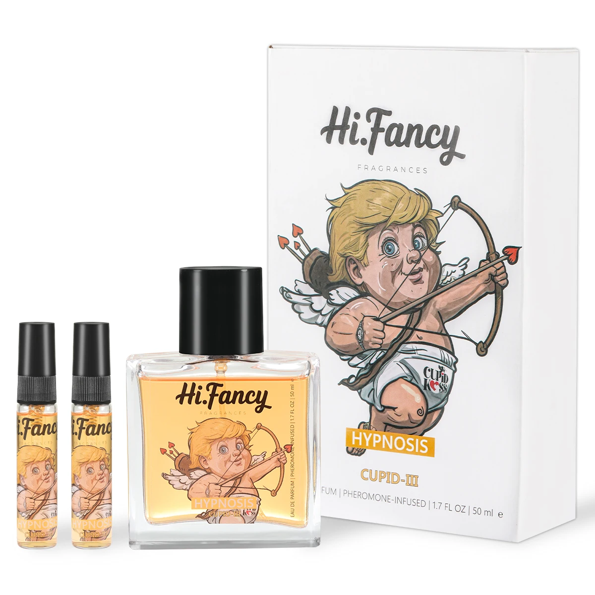 HI.FANCY 2in1 amber oud gold men’s cologne 50ML pheromones perfumes 2*5ML Travel Sprays for Christmas gifts New Year gifts