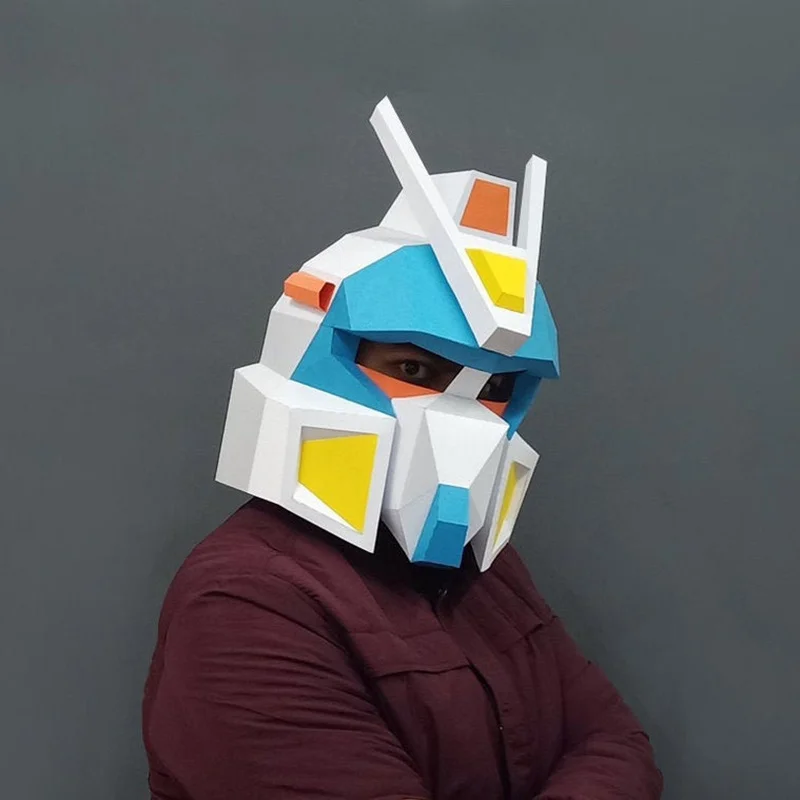 غطاء رأس قناع يمكن ارتداؤه للبالغين من Gunda مصنوع يدويًا من الورق نموذج فني لحفلات الرقص والحدث