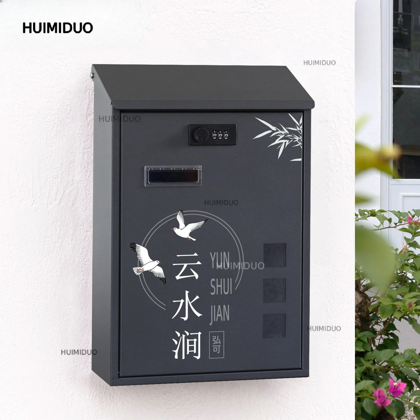 Customized Graphic European-style Villa Mailbox Outdoor Password Lock Inbox Retro Mailbox Letter Rainproof Creative Mailbox