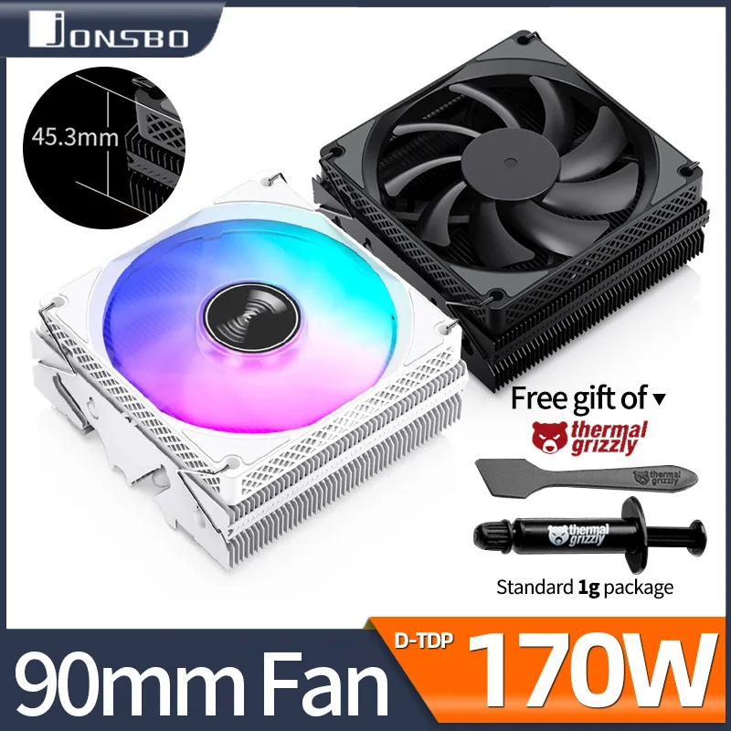 

JONSBO HX4170D Down Pressure CPU Cooler PWM ITX Radiator Fan for Intel LGA1200 1150 1700 AMD AM4