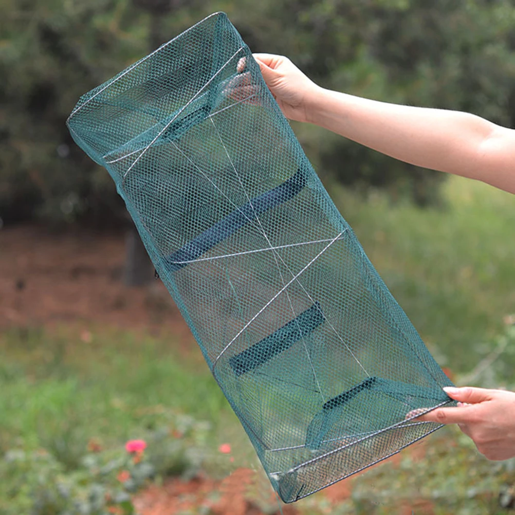 20cm Foldable Shrimp Cage Fishing Net Trap Outdoor Fishing Accessories For Shrimp Crayfish Crab Baits Netting Tackle Tools