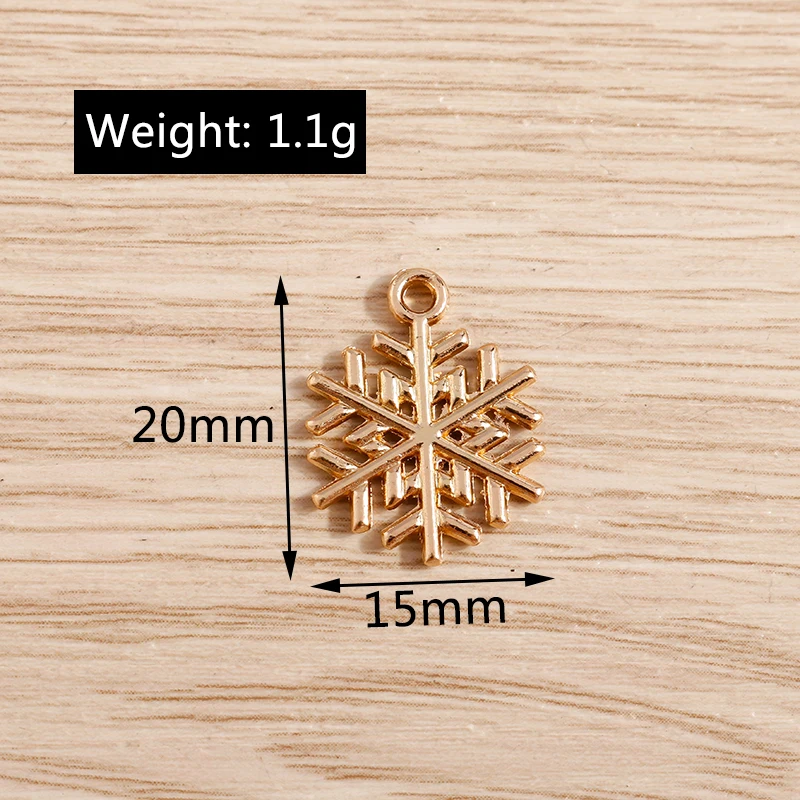 20pcs Cute Alloy Christmas Snowflake Charms Pendants for Jewelry Making Drop Earrings Necklaces Bracelets DIY Crafts Accessories