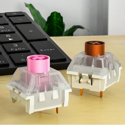 Kailh Box 사일런트 스위치, 3 핀 선형 핑크, 35g, 촉각 갈색, 65g RGB SMD, 맞춤형 기계식 키보드 액세서리, GK61 용 사전 윤활