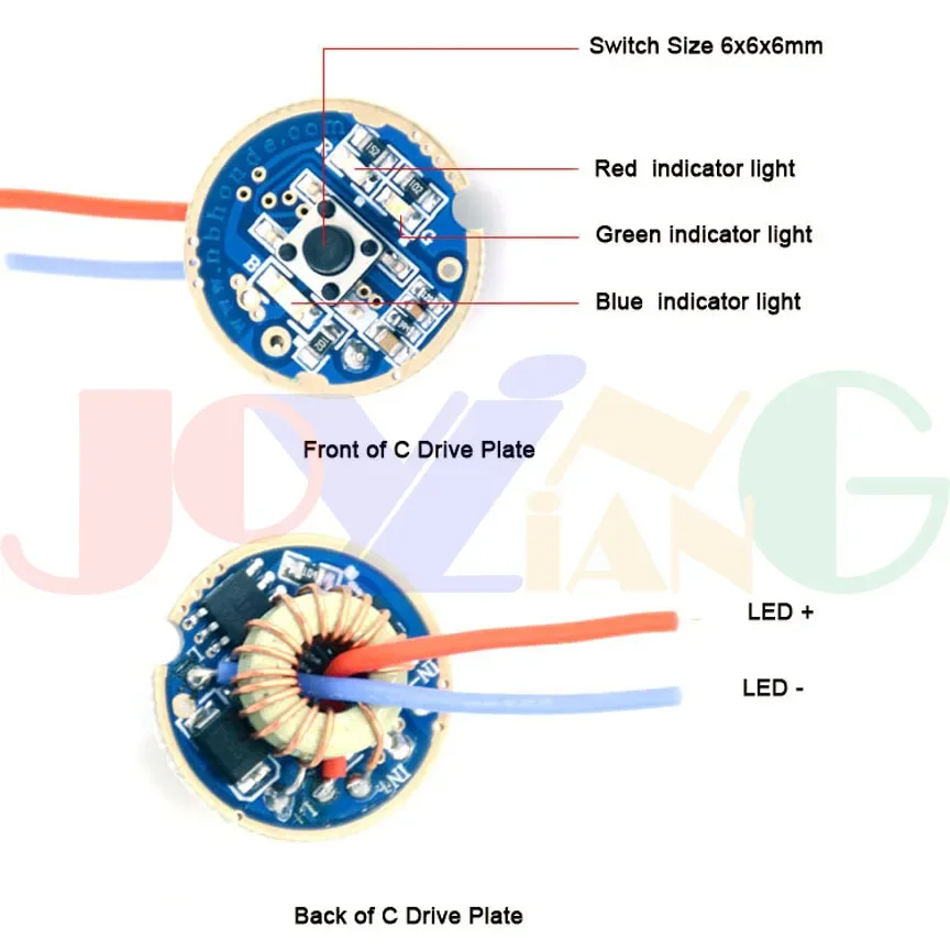 JYL8803 Bicycle T6 Light Driver Board PCB Work with 2PCS 18650 Battery 7.4V Power Supply Led Driving Board 22mm image 6