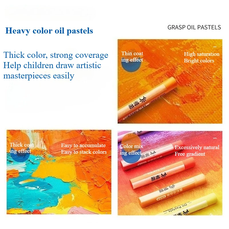 Obrázek 7: 12/24/36/48 barva super měkké těžký barva mazat pastelové pastelka sada stohovatelná barvivo pro dětské graffiti ilustrace design