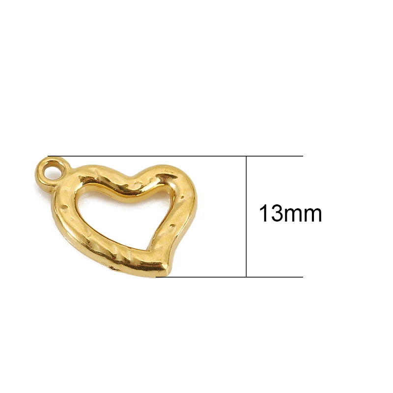 5 Stück nie verblassen PVD Edelstahl Halskette Charms Lot Ohrringe Anhänger Herz Charms für DIY Armband Erkenntnisse Schmuckherstellung – Detail 1