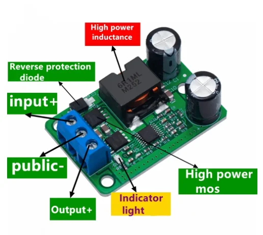 24V/12V To 5V/5A 25W DC-DC Buck Step Down Power Supply Module Synchronous Rectification Power Converter Replace 055L LM2596