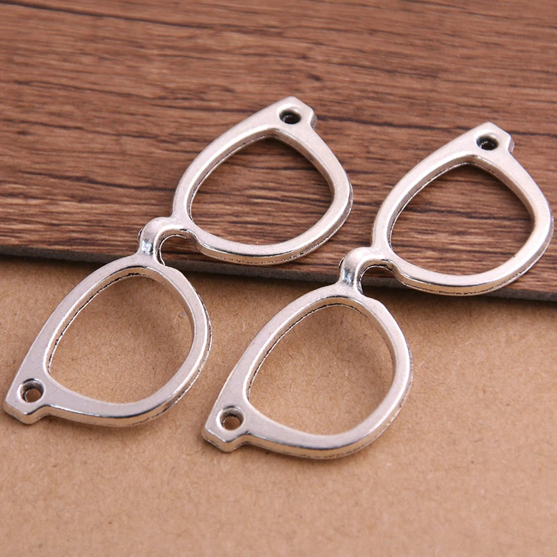 8PCS 19*55mm Tibetan Two Color Glasses Connectors Charms Pendants for Jewelry Making DIY Handmade Craft