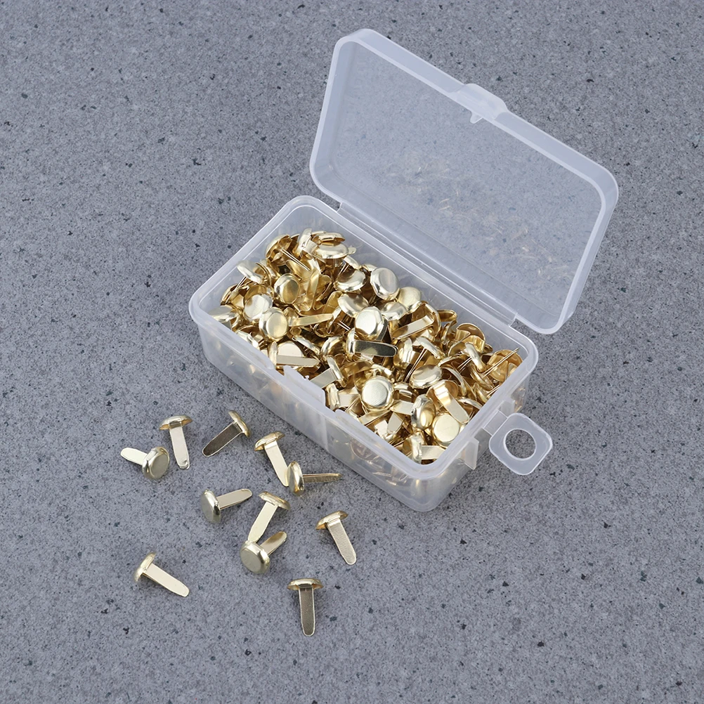 

500pcs Electroplating Brads Metal Paper Fasteners Round Office Brads For Crafts Scrapbooking Diy Rustproof Silver Gold
