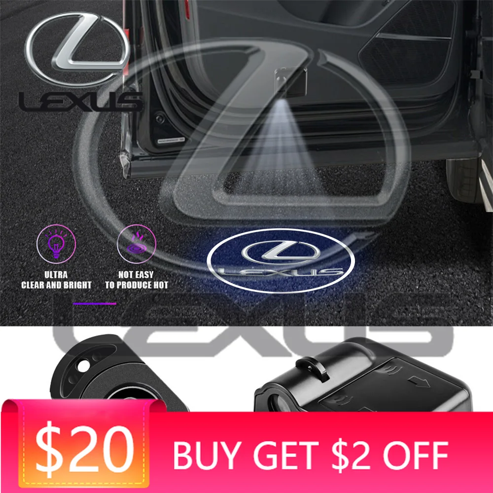

Emblems LED HD Projector Lamp Car Door Wireless Welcome Light For Lexus ES300 RX330 RX300 GS300 IS250 IS200 CT200h IS300 NX RX L