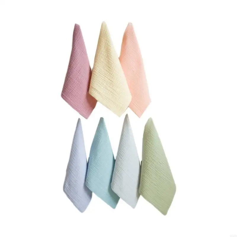 

Q22d 7pcs новорожденный пот Wipe Wipe Clate Baby Facebel Muslin Bib Bib Полотенце