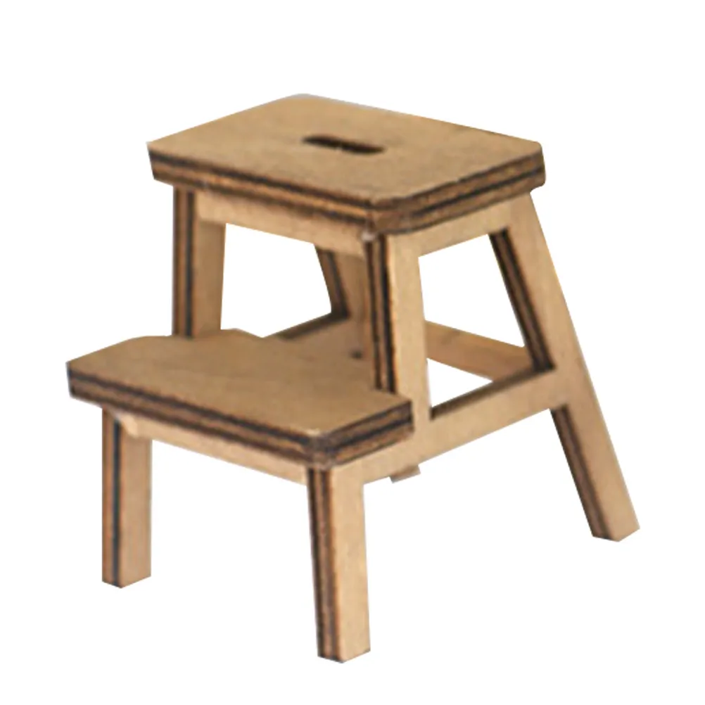 

Mini Wooden Stool Compact Design Miniature Furniture Adornment House Decoration Micro Landscape Layout Home Ornament